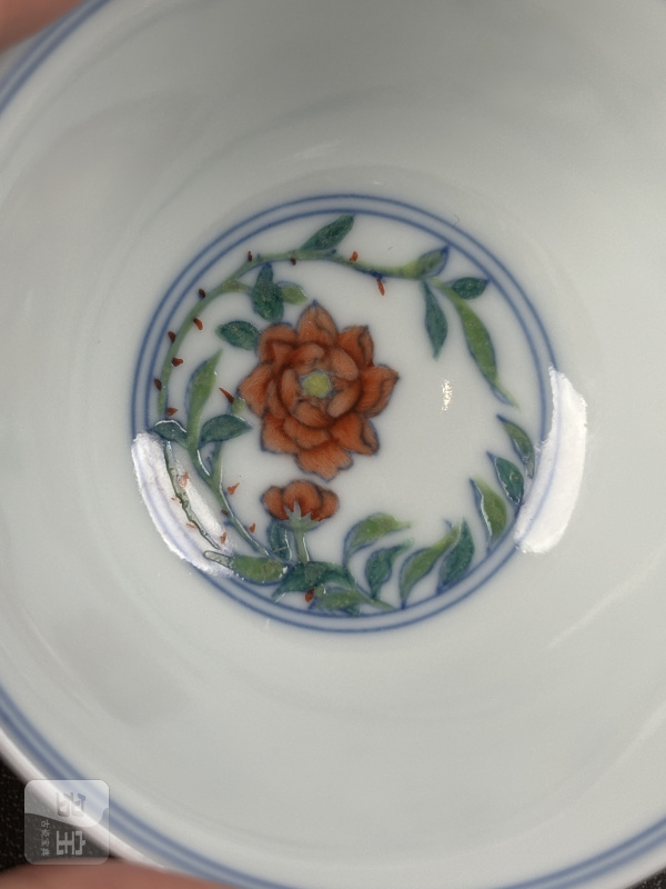清雍正 斗彩三多纹杯一对 - 图17